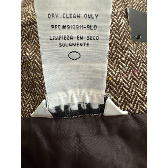 George Brown Tweed Herringbone Skirt Size 14 Wool Blend NWT Lined Back Zip - Picture 10 of 10